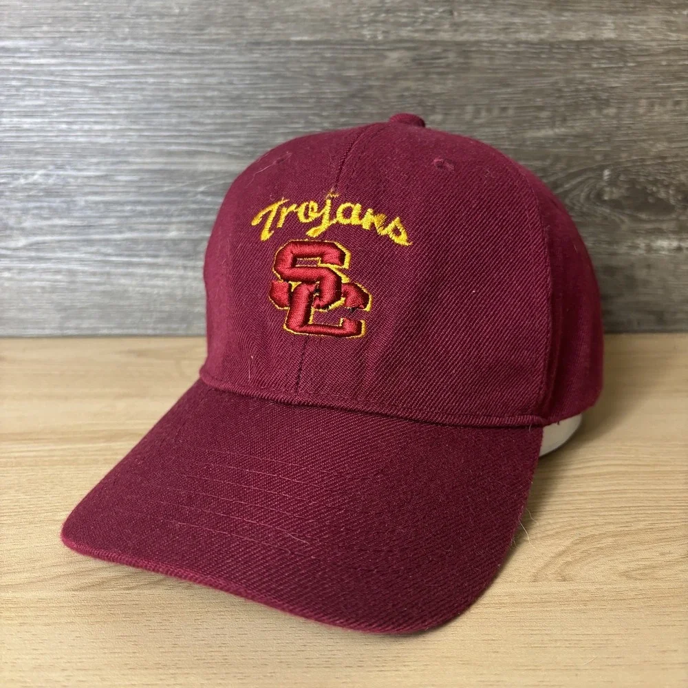 USC Trojans Hat Cap Strap Back Mens Maroon Yellow NCAA College Football